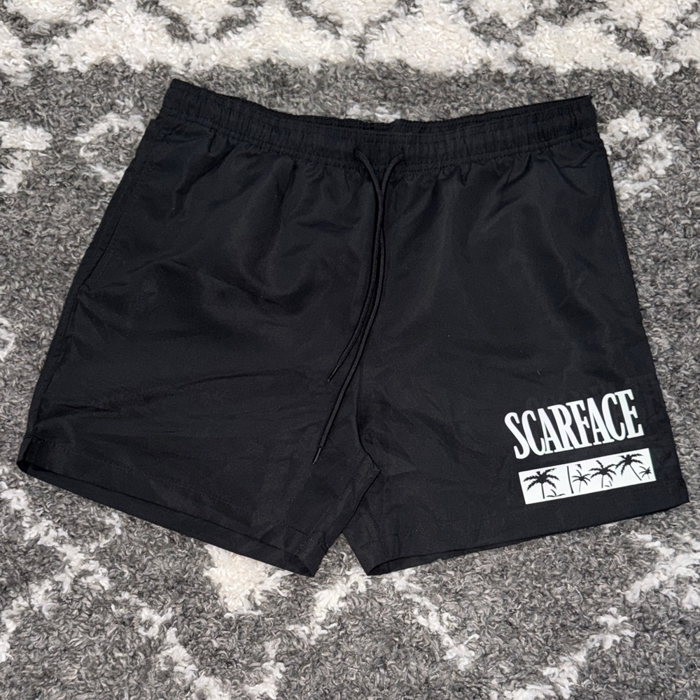 NWOT Scarface Swim 4.5" Trunks Black Swim Shorts - Men’s Medium